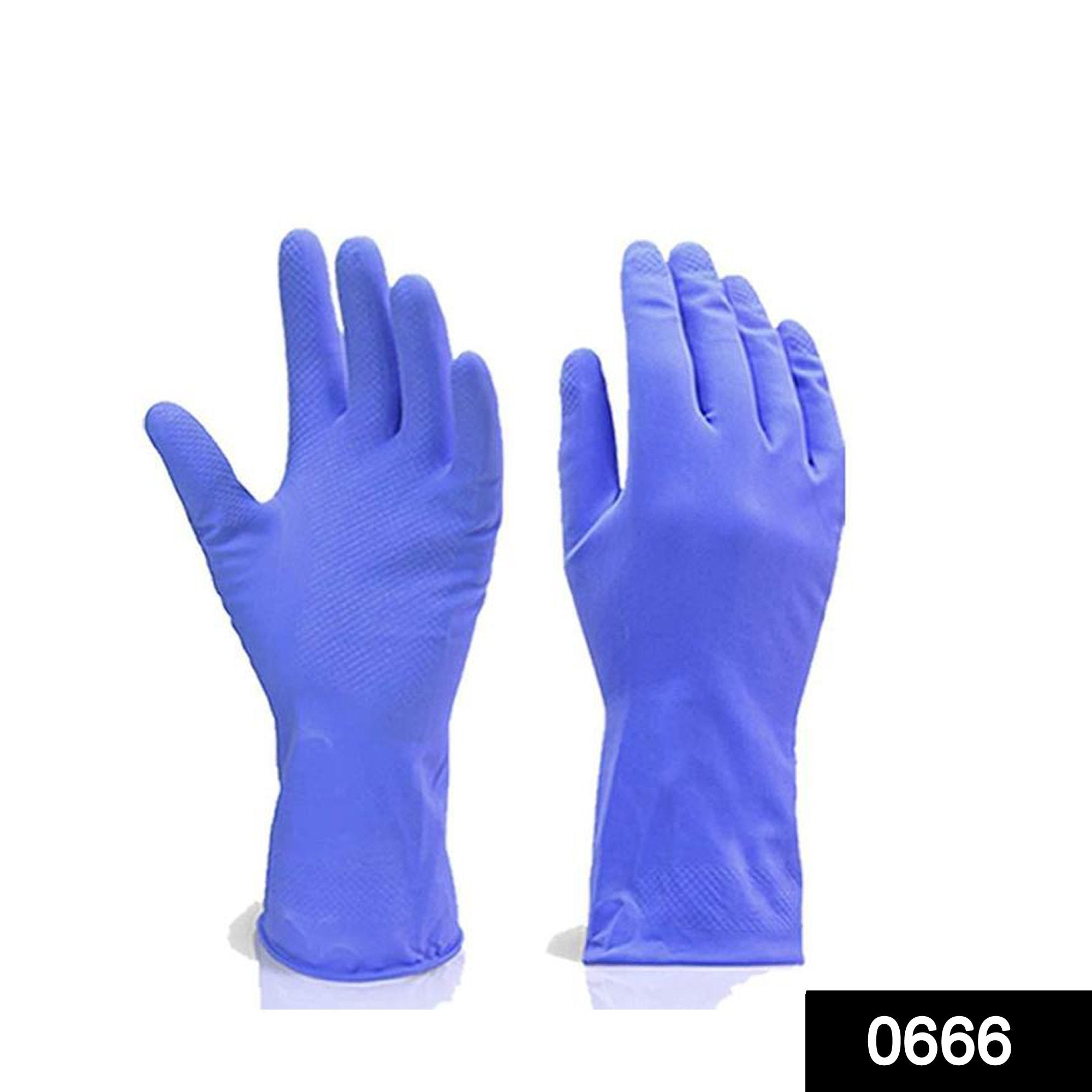 0666 - Flock line Reusable Rubber Hand Gloves (Blue) - 1pc - SkyShopy 0666 - Flock line Reusable Rubber Hand Gloves (Blue) - 1pc - SkyShopy